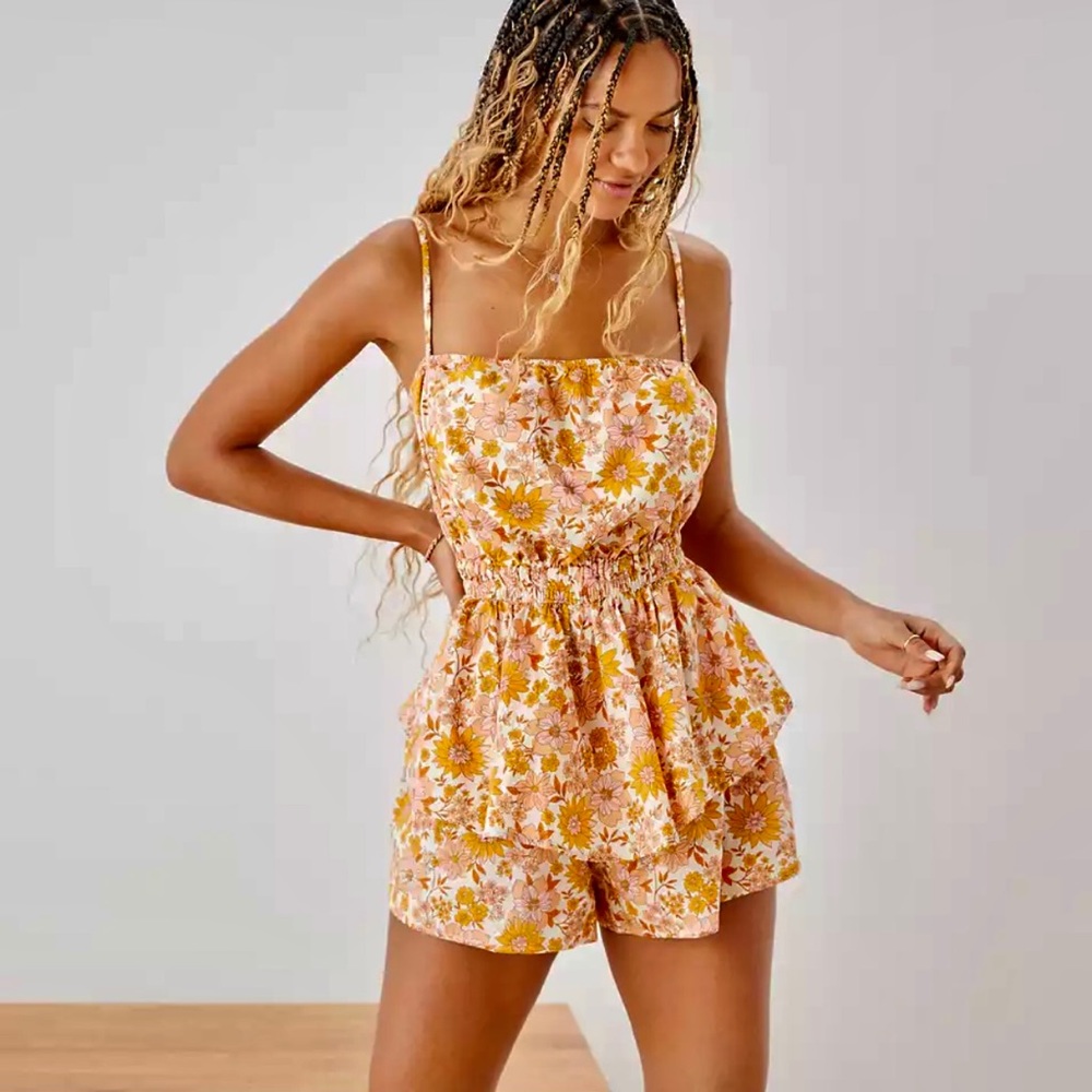 AE Floral Skirty Tube Romper, Size M